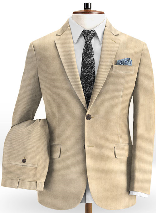 Champagne Corduroy Men Suits 2