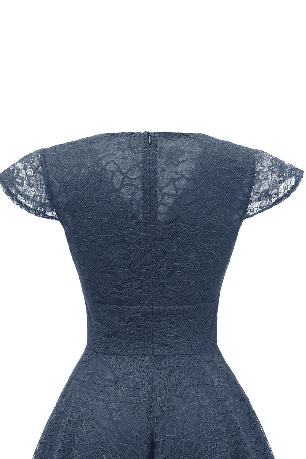 A-line V-neck Sleeveless Knee-length Lace Party Dress With Lace 14