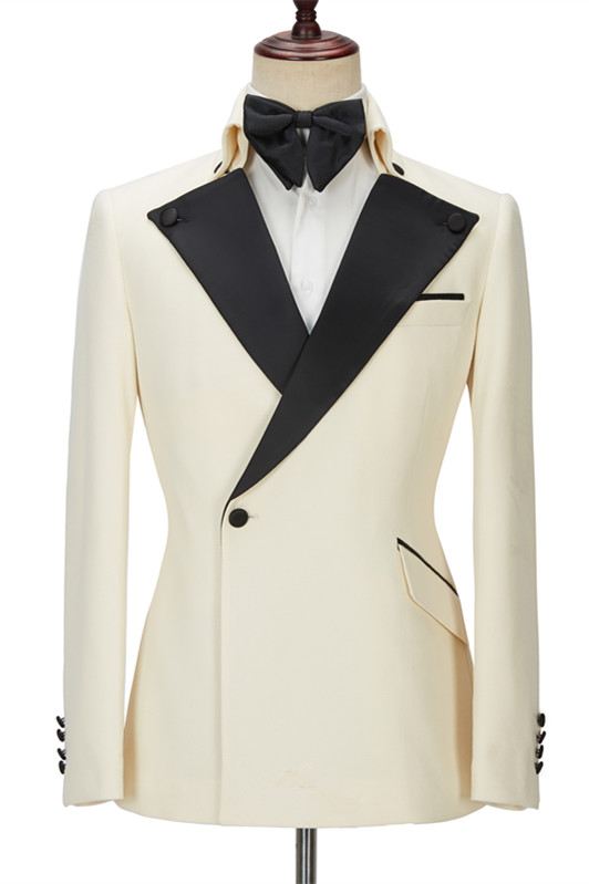 Off White Slim Fit One Button  Men Suit 1