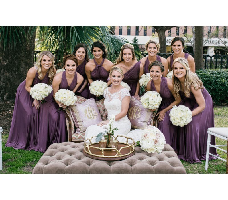 A-line Sleeveless Floor-length Bridesmaid Attire 4