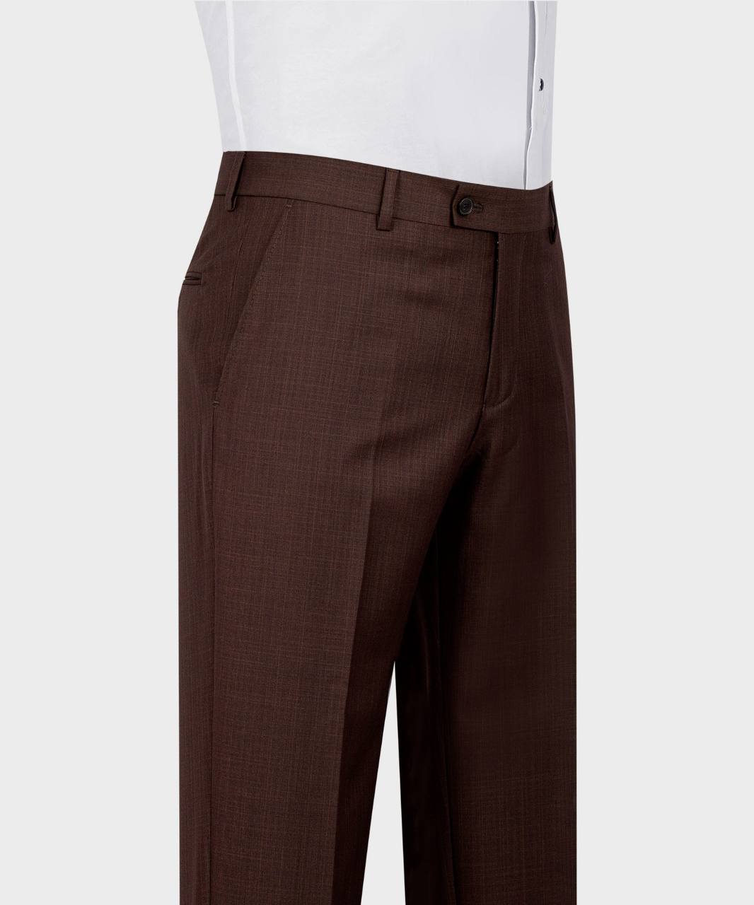 Chocolate One Button Peaked Lapel Slim Fit Men Suit 5