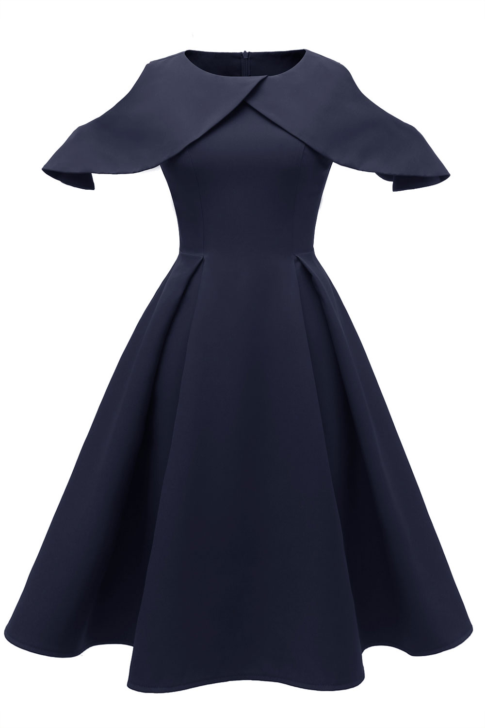 A-line Short Sleeves Knee-length Satin Chiffon Cocktail Party Gown 2