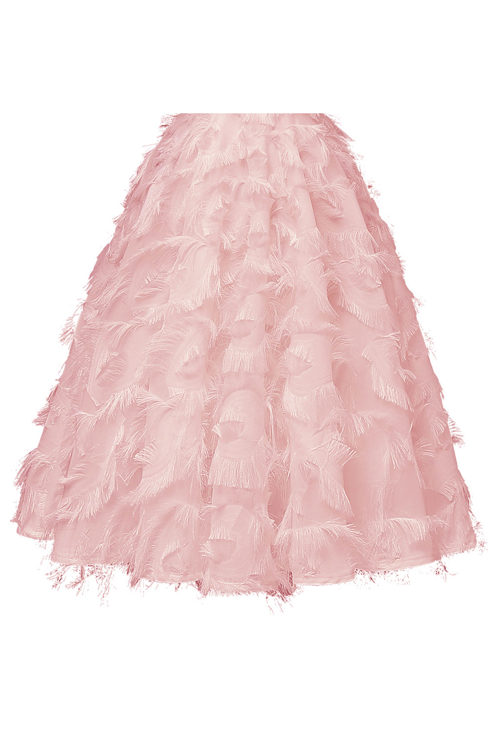 A-line Halter-neck Knee-length Party Dress With Feathers 11