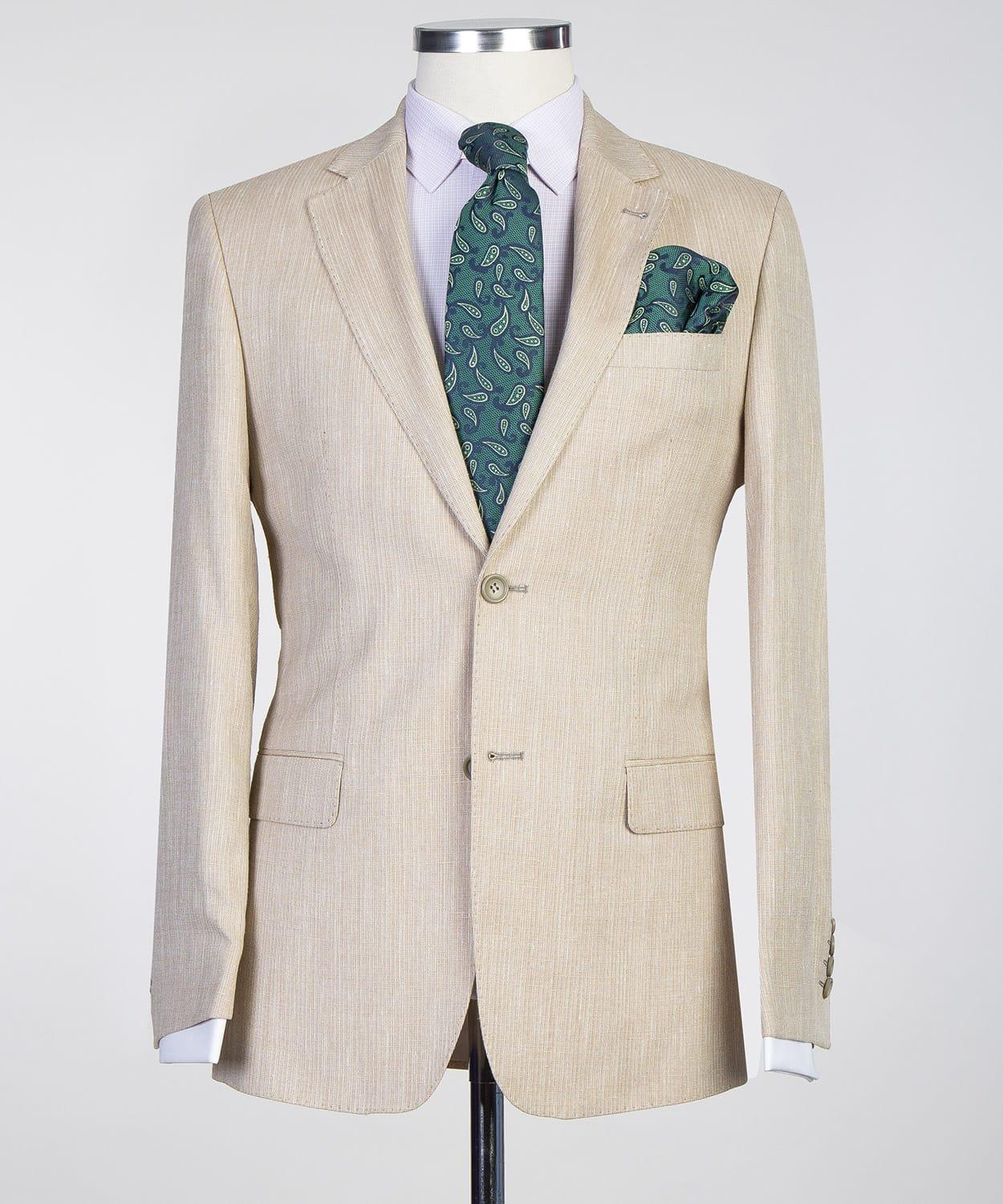 Champagne Two Pieces  Men Suit with Notched Lapel 3