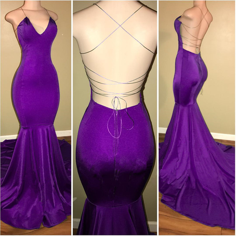 Mermaid Spaghetti Straps Sleeveless Formal Dress With Sweep / Brush Train 2