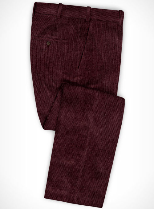 Luca Burgundy Corduroy Men Suits 3