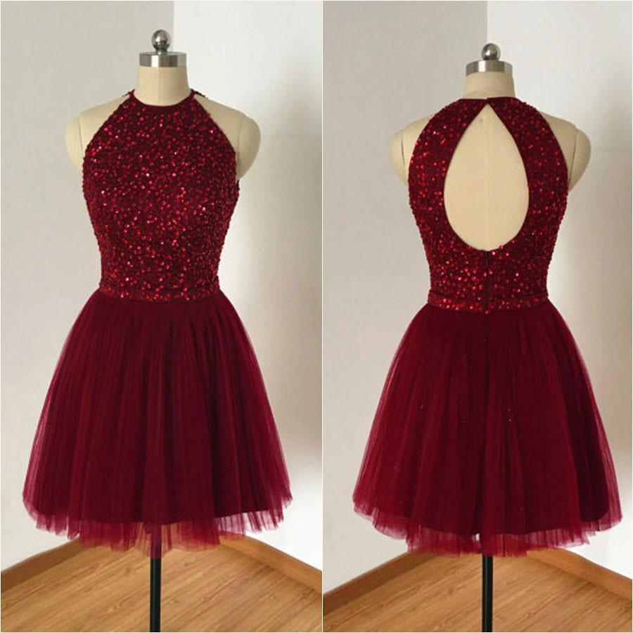A-line Jewel Neck Sleeveless Mini Tulle Homecoming Dress With Beading 2