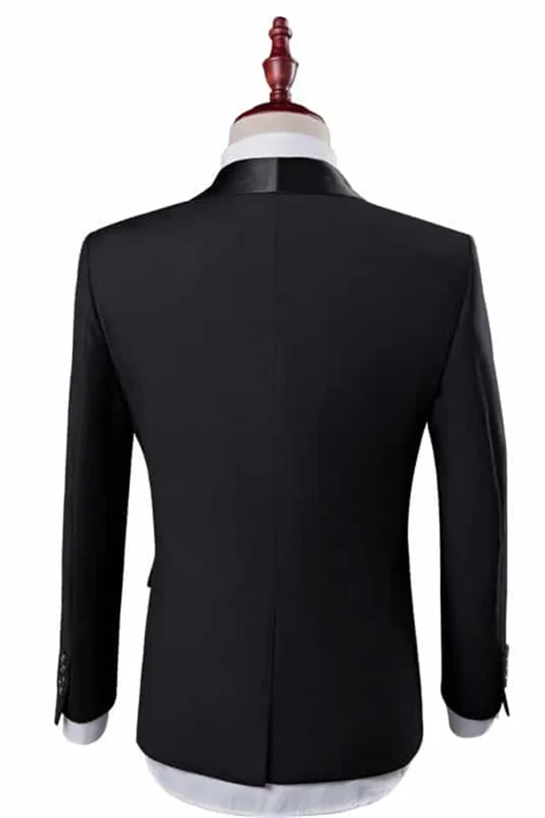 Black Groom Tuxedos with Shawl Lapel 2