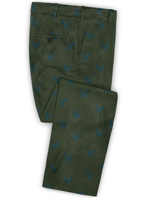 Dark Green Printed Men Suits 3
