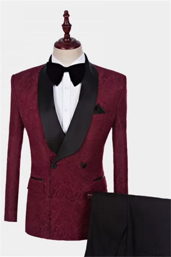 Bespoke Burgundy Shawl Lapel Tuxedo 1