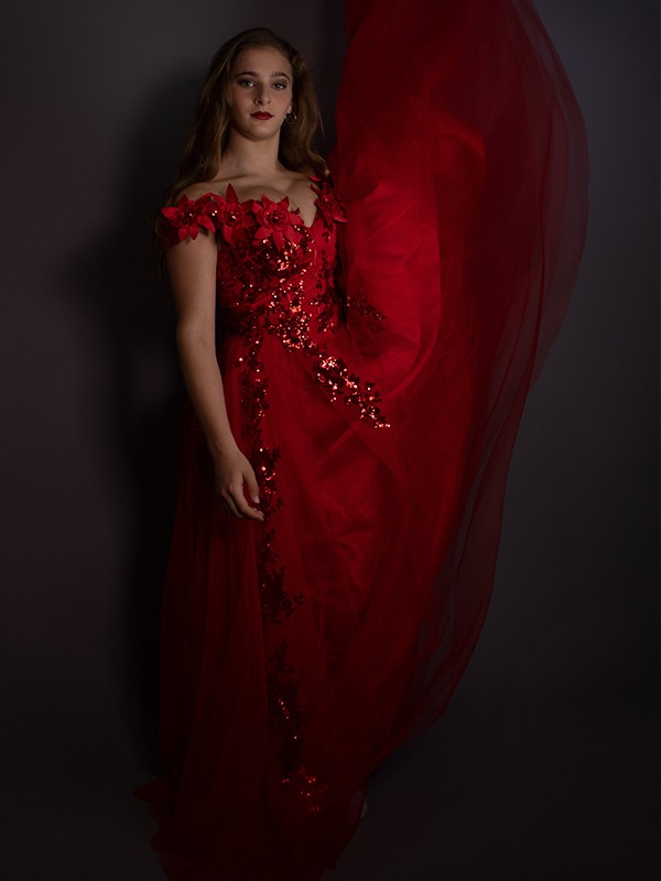 A-line Off-the-shoulder V-neck Sleeveless Floor-length Formal Dress With Sweep / Brush Train 8