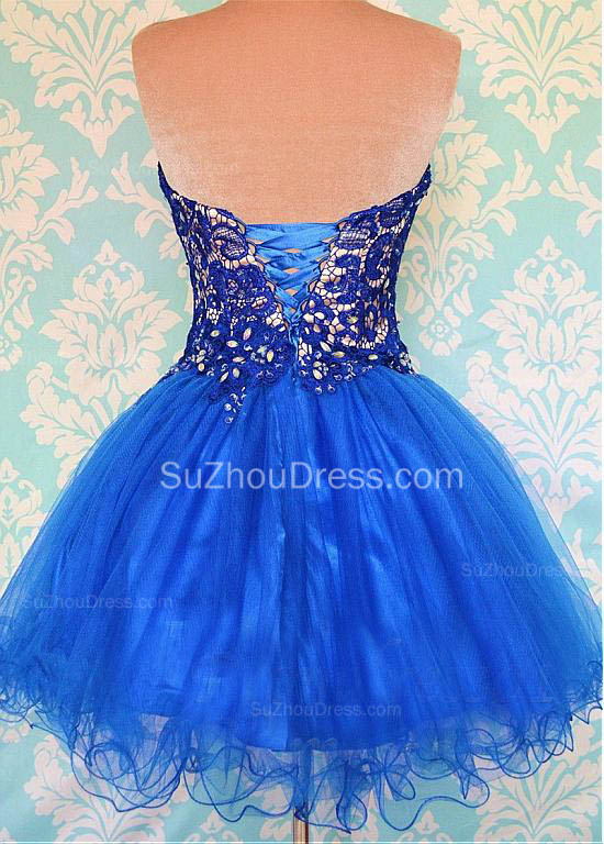 A-line Sweetheart Neck Sleeveless Mini Organza Cocktail Party Dress With Beading 2