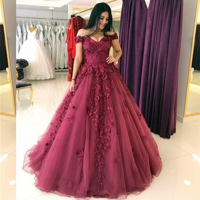 A-line Off-the-shoulder Floor-length Evening Dress With Lace 2