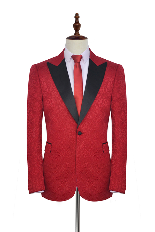 Red Mens Suits with Peak Lapel 1