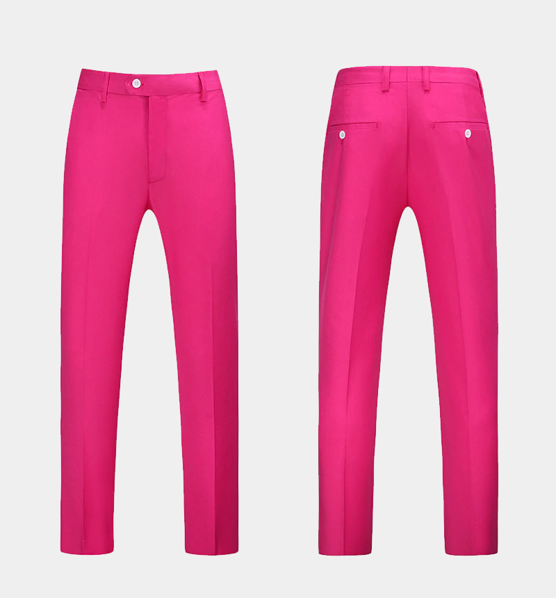 Hot Pink Single Breasted Prom Suit with Dante Peak Lapel 4