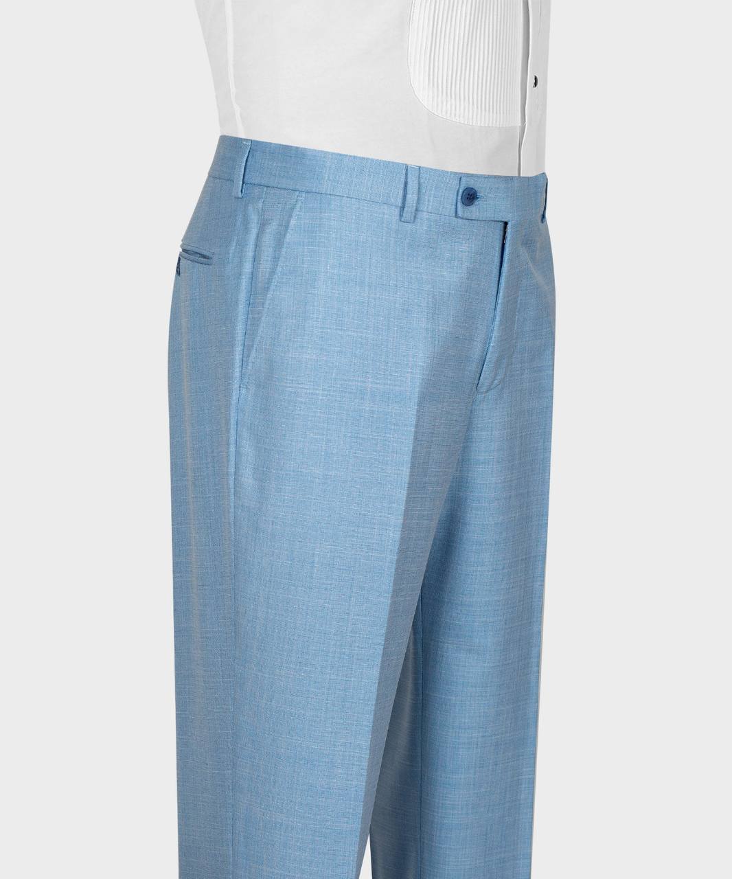 Sky Blue Peaked Lapel Two Pieces Men Suit 5