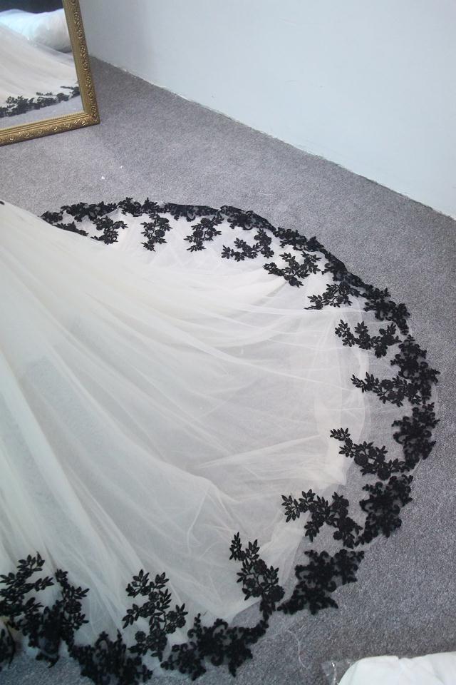 A-line Strapless Sleeveless Court Train Tulle Cocktail Party Dress With Lace 3