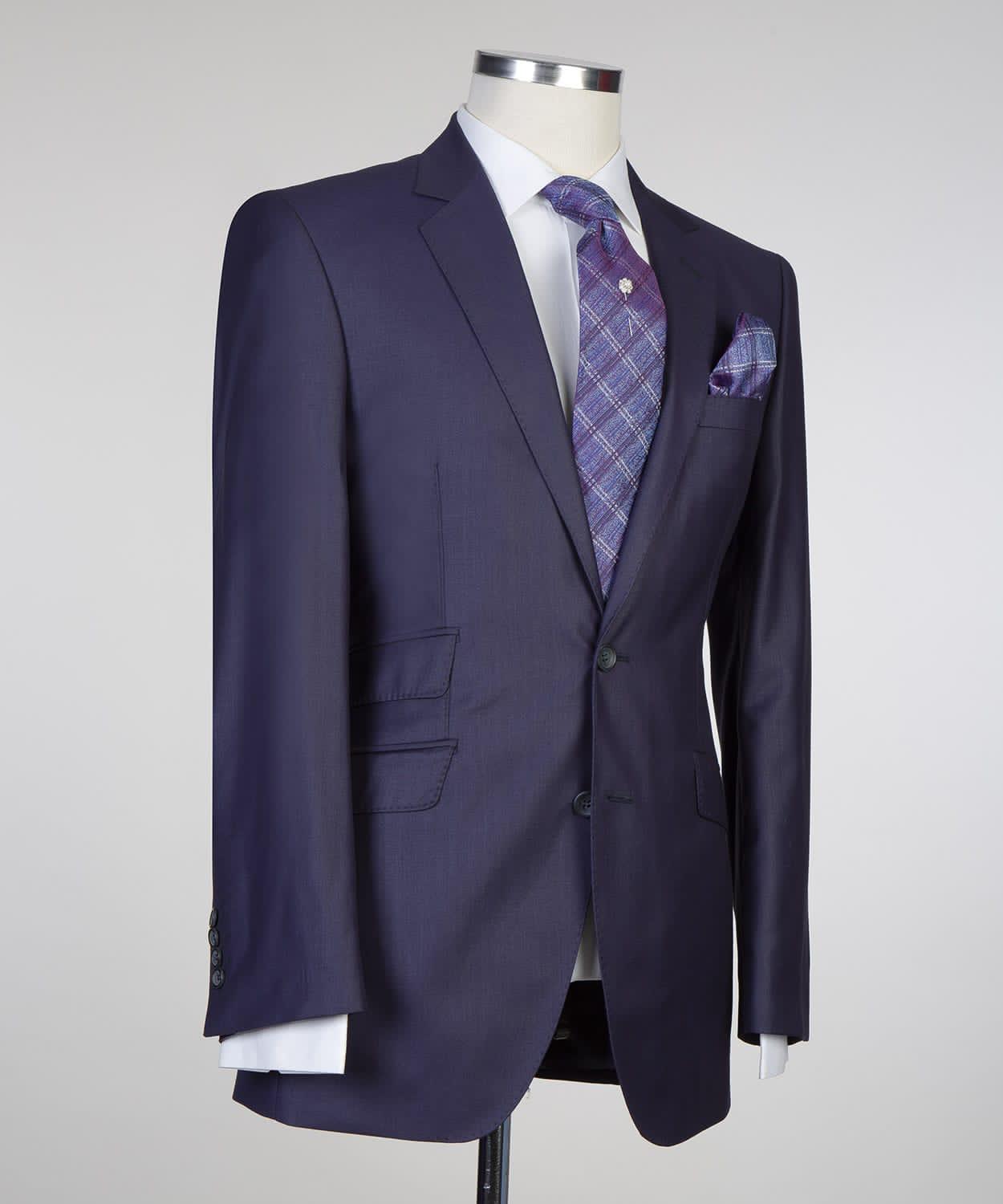 Dark Navy Two Pieces Men Suit with Notched Lapel 2