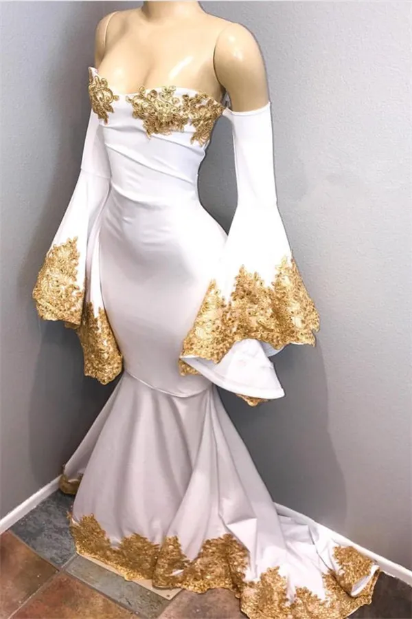 Mermaid Sweetheart Neck Sweep / Brush Train Evening Dress With Appliques 1