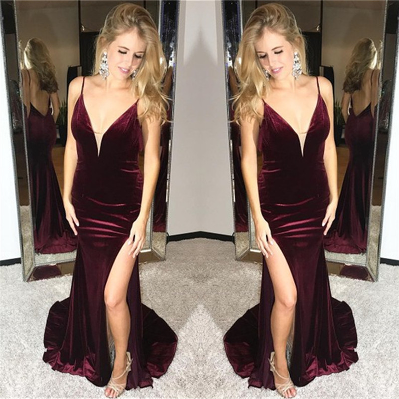 A-line V-neck Sleeveless Evening Dress With Sweep / Brush Train 2