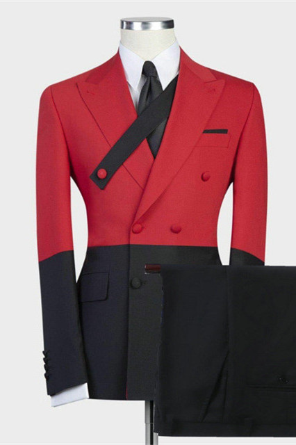 Red Slim Fit  Men's Suit for Prom 2