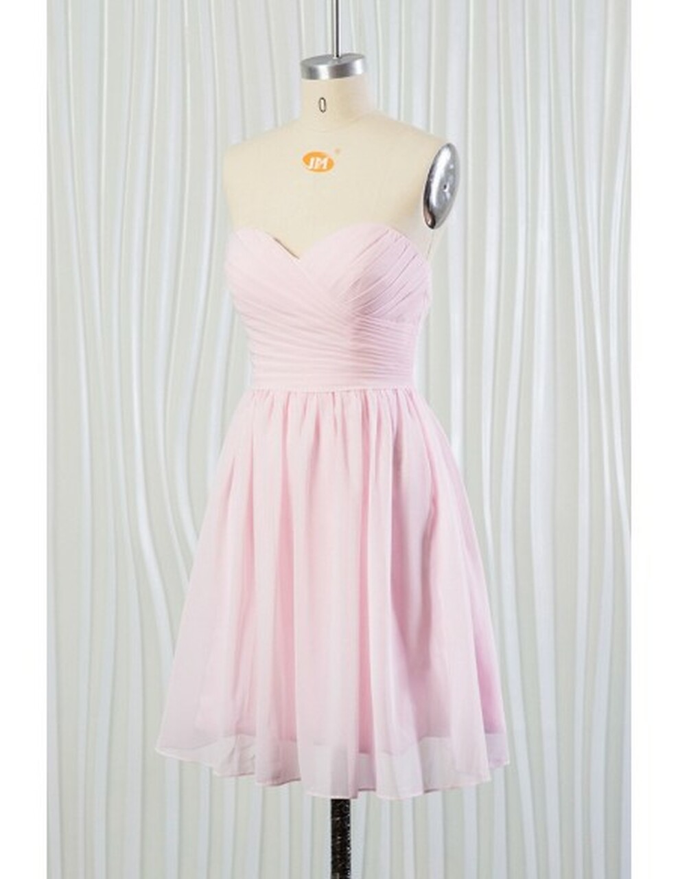 A-line Sweetheart Neck Sleeveless Knee-length 100D Chiffon Bridesmaid Dress 4