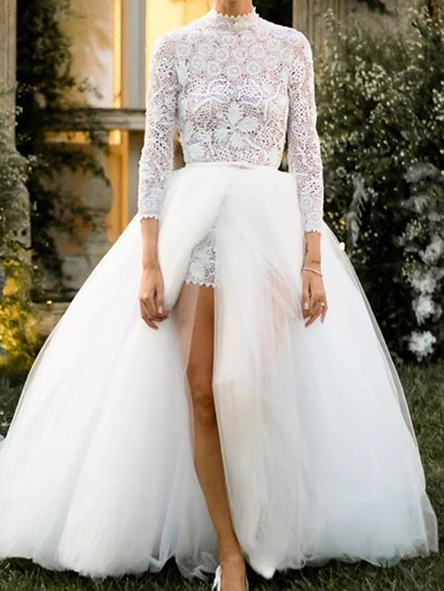 Ball Gown Floor-length Tulle Bridal Dress With Lace 2