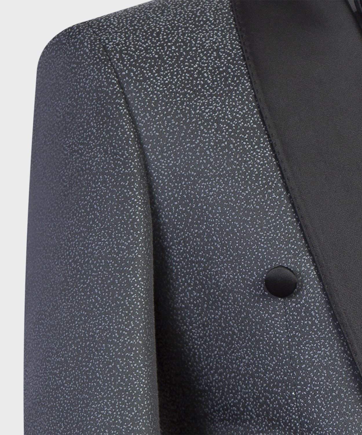 Dark Grey Double Breasted Best Fitted Men Suit with Shawl Lapel 3