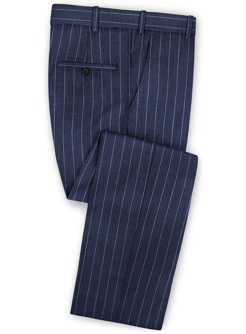 Dark Blue Striped Business Formal Suit 3