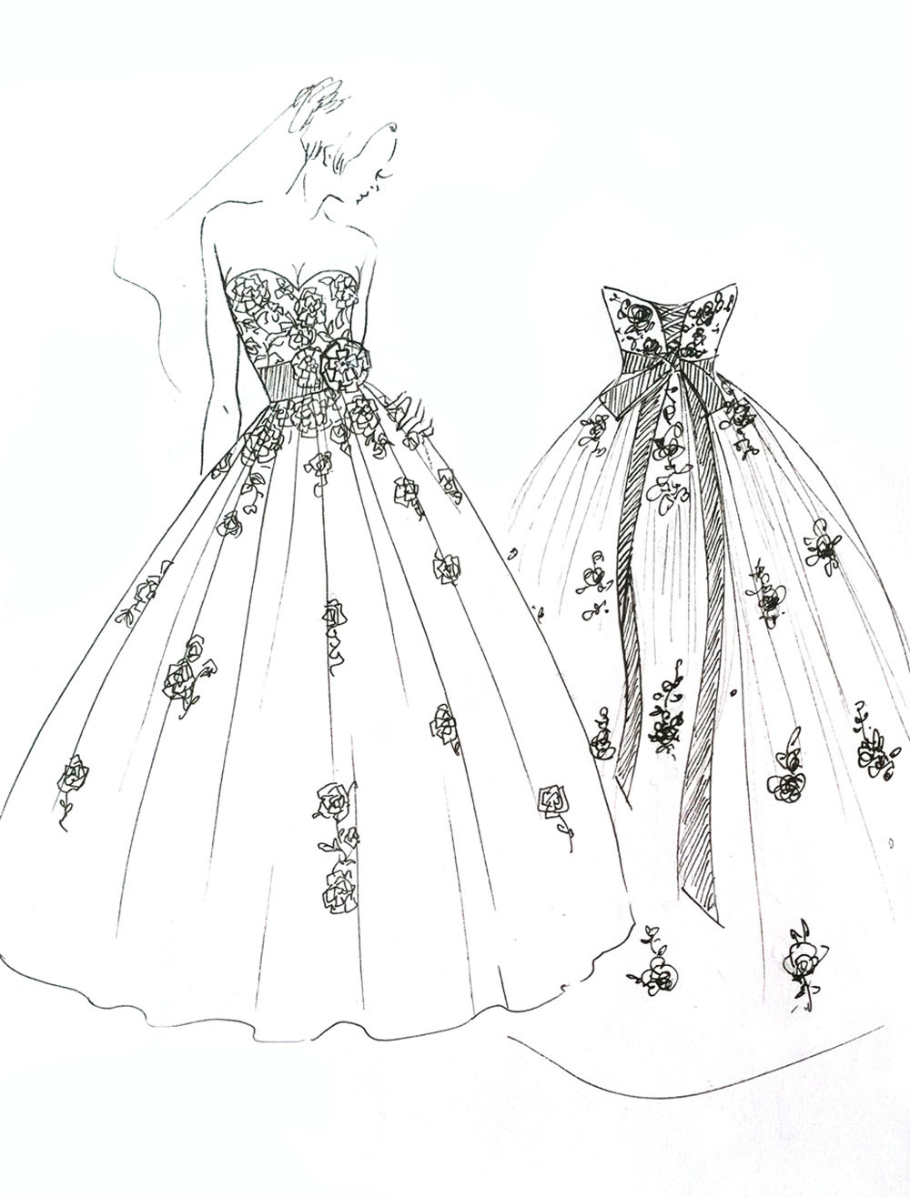 A-line Strapless Sleeveless Court Train Lace Bridal Gown With Appliques 9