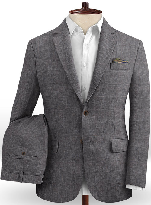 Dark Gray Linen  Tuxedo for Men 2