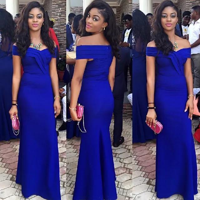 Column Off-the-shoulder Floor-length Prom Gown 2