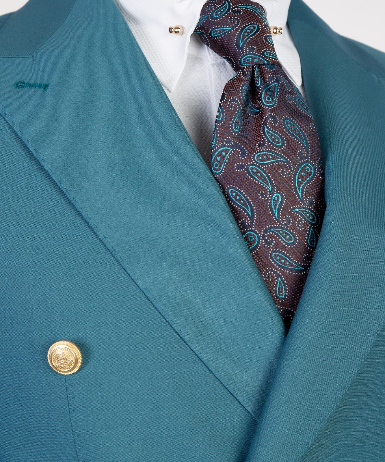 Blue Two Pieces Men Suit with Peaked Lapel 2