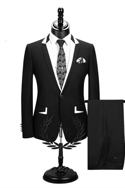 Black Two Pieces Formal Men's Business Suit 2