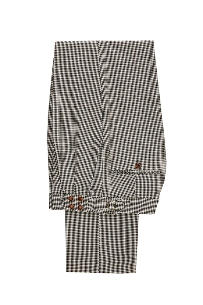 Light Khaki 3 Piece Notch Lapel Men's Suit 4