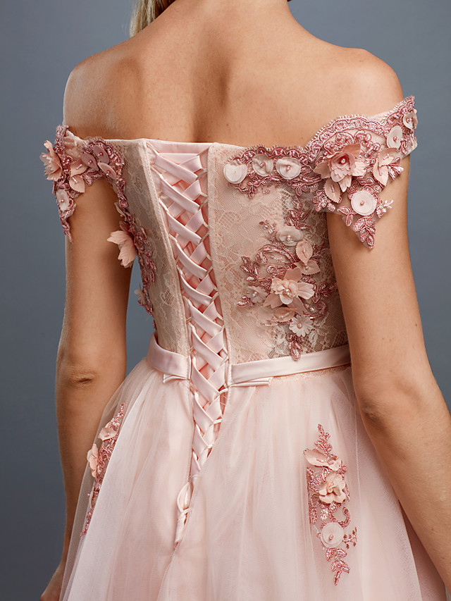 A-line Sleeveless Sweep / Brush Train Tulle Bridal Gown With Lace 8