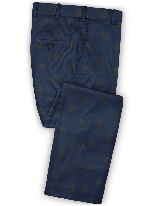 Dark Navy Printed Flower Prom Tuxedo 3