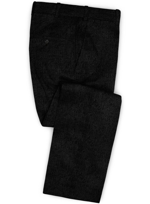 Black Corduroy Men Suits 3