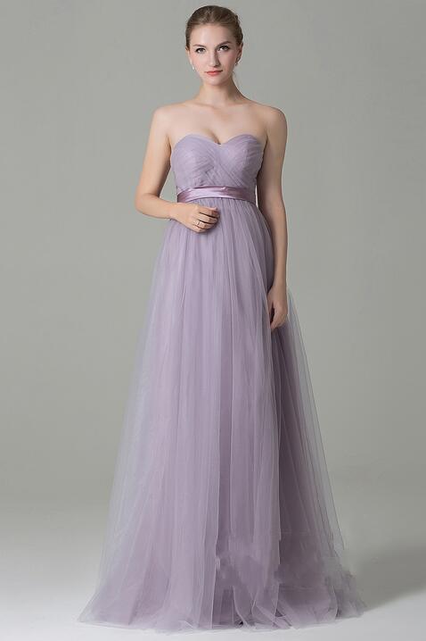 Column Sweetheart Neck Convertible Sleeveless Floor-length 100D Chiffon Bridesmaid Attire With Ruched 2