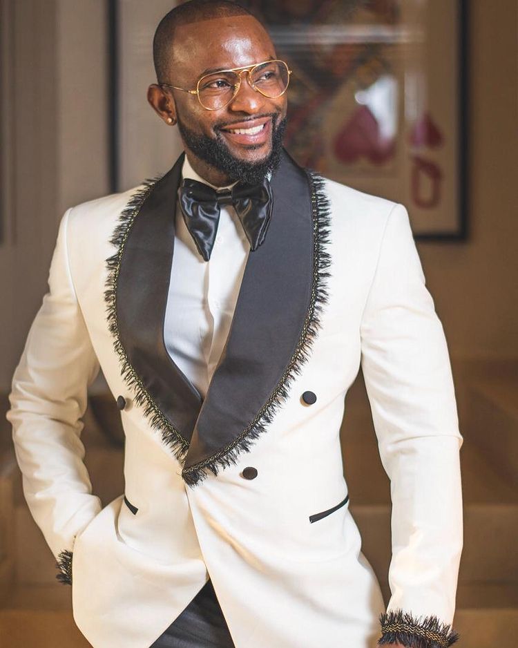 White Double Breasted Shawl Lapel Wedding Suit 2