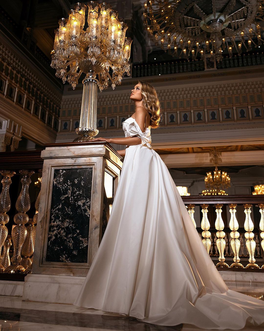 A-line Off-the-shoulder Sleeveless Chapel Train Satin Wedding Gown With Appliques 3