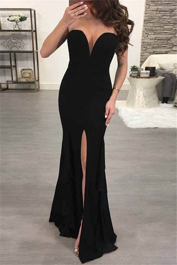 Mermaid Sweetheart Neck Sleeveless Floor-length Evening Gown 1