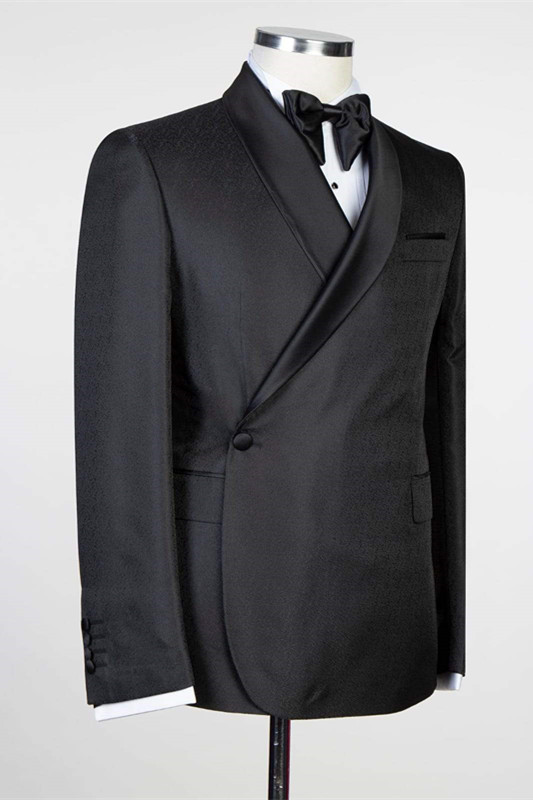 Black Shawl Lapel  Men Suit for Wedding 2