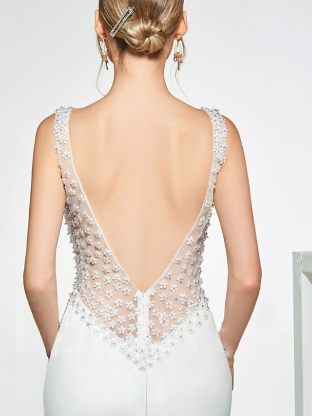 Mermaid Cap Sleeves Sweep / Brush Train Tulle Bridal Gown With Lace 2