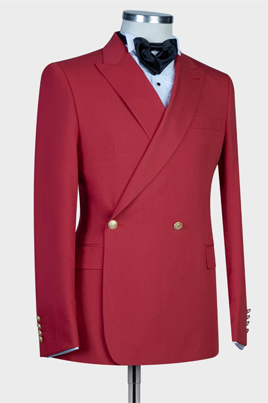 Red Single Breasted Slim Fit Prom Suit for Men 3