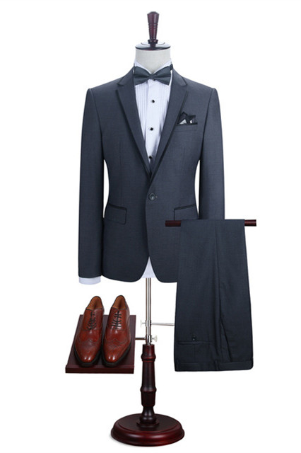 Dark Gray Bespoke Men's Business Suit 2