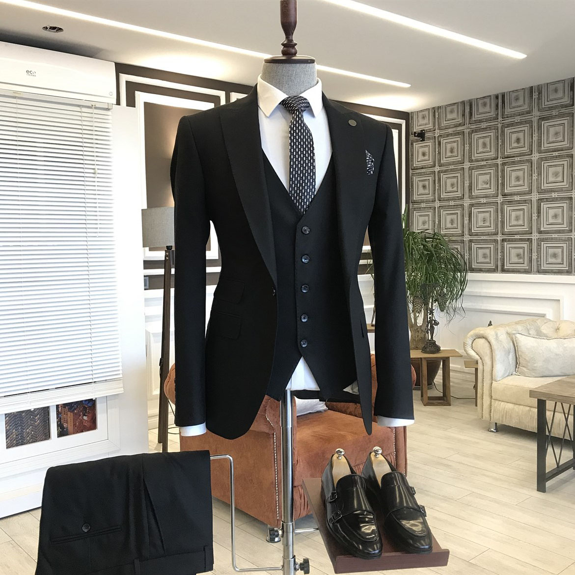 Black Slim Fit Business Suit 2