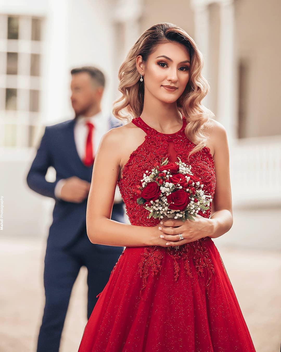 Ball Gown Halter-neck Sleeveless Floor-length Tulle Cocktail Party Dress With Lace 7