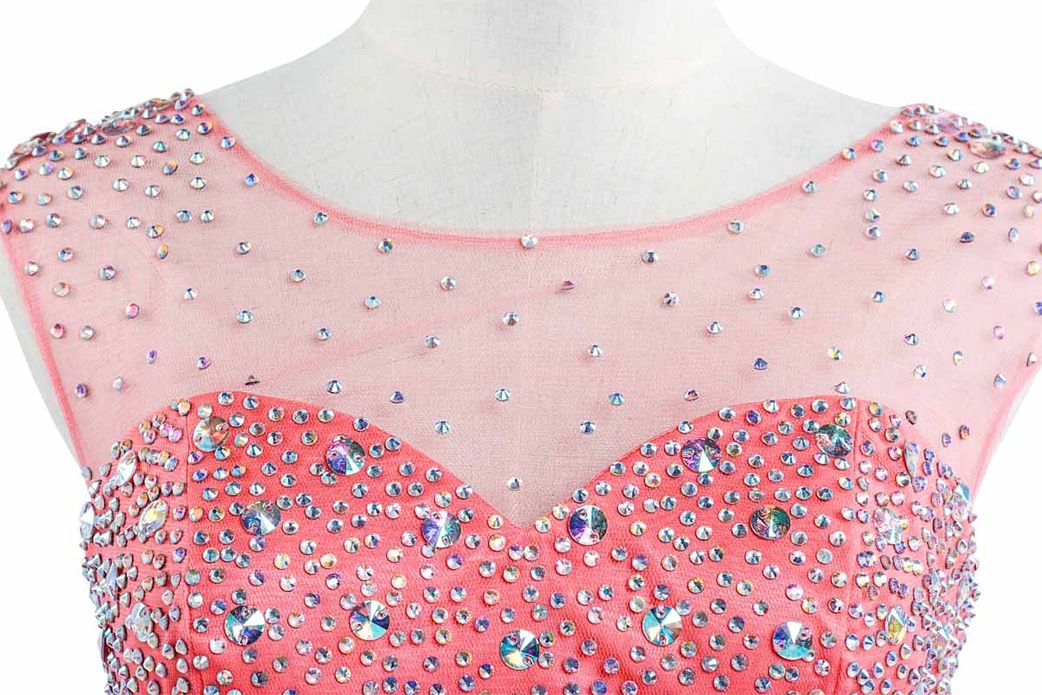 A-line Sleeveless Mini Organza Cocktail Party Dress With Beading 3