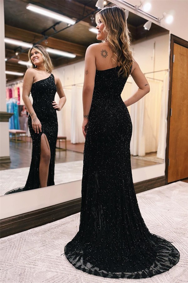 Mermaid One Shoulder Sleeveless Floor-length Formal Dress With Ruffles 2